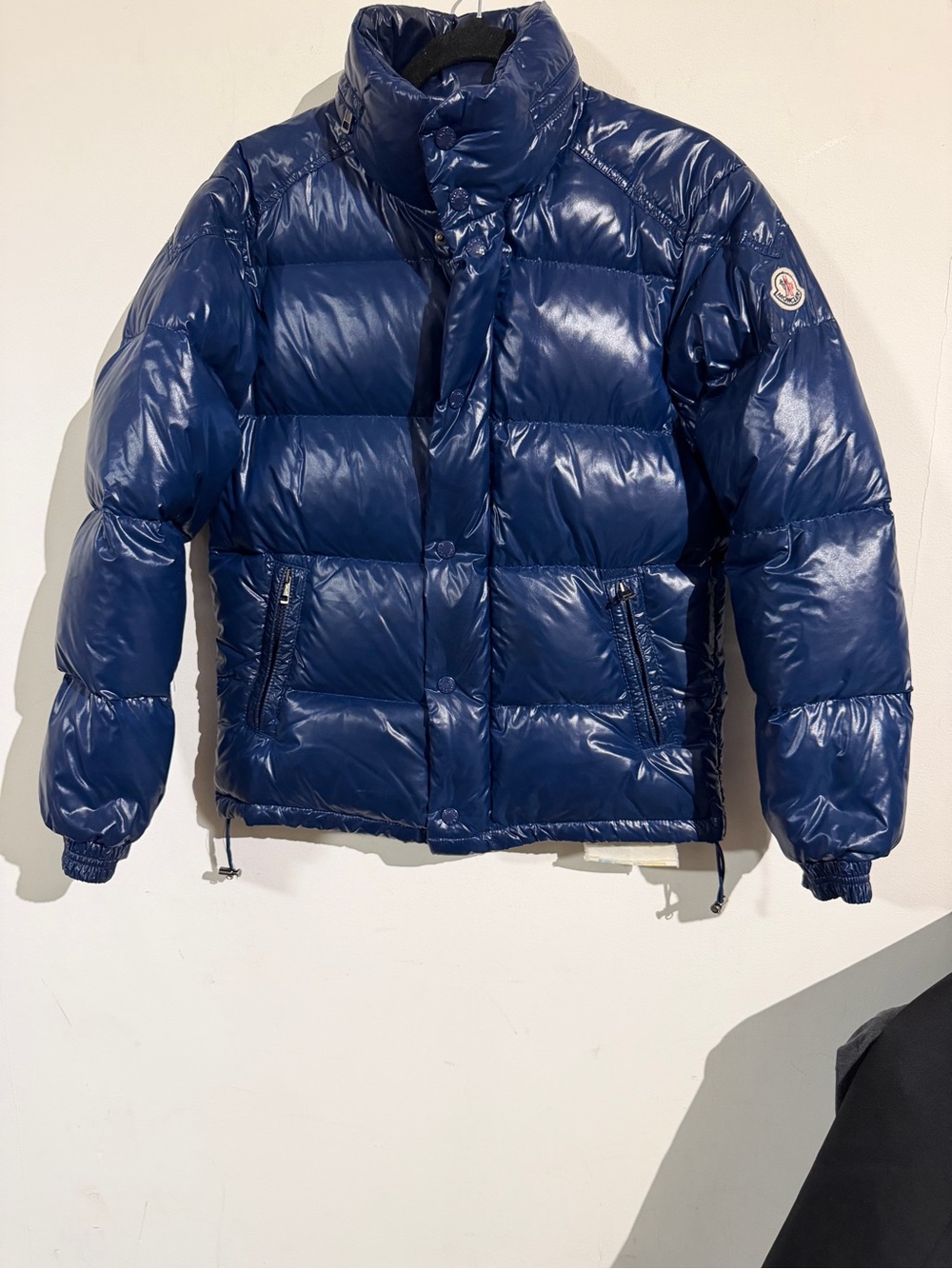 Moncler Glossy Navy Quilted Down Jacket